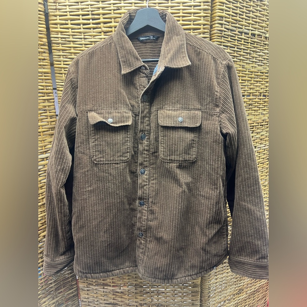 Backcountry- Mens Corduroy‎ High Pile Lined Jacket- Brown/Blue, Size: Small